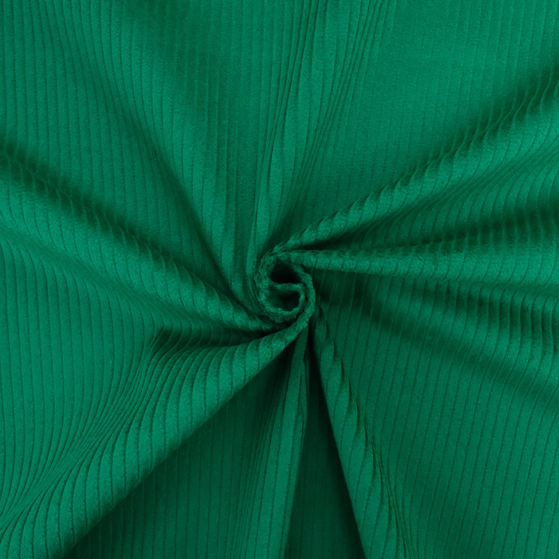 Terciopelo de algodón con canalé grueso Armand basilic